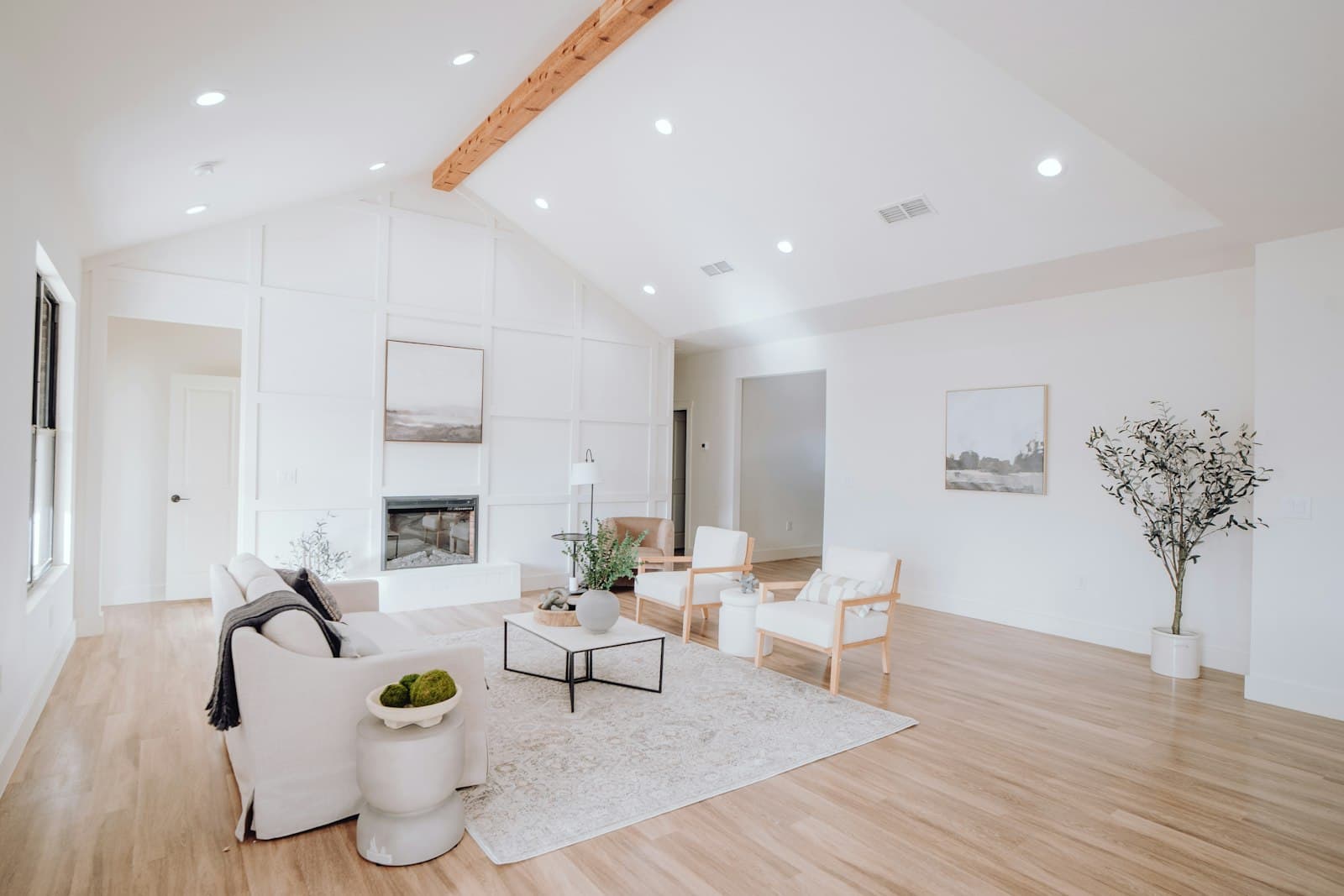 Clean, freshly painted interior living room